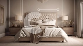 Intra Συλλεκτικό Ξύλινο Παζλ Plywood 4mm - Άνετο μπεζ υπνοδωμάτιο με κομψό πολυέλαιο Σε Ξύλινο Κουτί - Διαστάσεις Puzzle: 10x10 cm – 25 κομμάτια