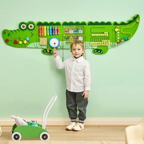 VEVOR Crocodile Activity Wall Busy Board Panels 9 Activities Sensory Wall Panel