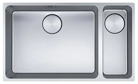 Franke Mythos MYX 160-50-16 Ανοξείδωτος Νεροχύτης Υποκαθήμενος Inox Μικρό Μπολ Δεξιά 80 cm
