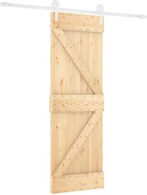 vidaXL Συρόμενη Πόρτα Φυσικό και Λευκό 70 x 210 cm