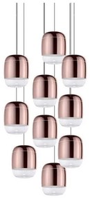 Πολυέλαιος Κρεμαστό Φωτιστικό Οροφής 9xLED 4,2W Dimmable Triac Φυσητό Γυαλί Βάση Φ27cm Gong Mini 9R Prandina-1A63003013099-Ροζ 1A63003013099