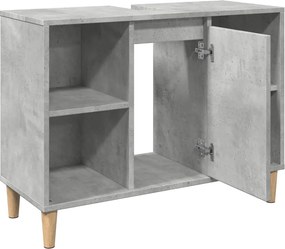 vidaXL Ντουλάπι Μπάνιου Γκρι Σκυροδέματος 80x33x60 εκ. Επεξ. Ξύλο