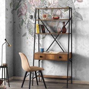 MULTIHOME ΓΡΑΦΕΙΟ ΜΕ ΡΑΦΙΑ ΜΑΥΡΟ - ΚΑΡΥΔΙΑ 180x84x50 ΚΩΔ.232  951-027-0700