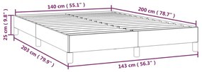 Πλαίσιο Κρεβατιού Σκούρο Γκρι 140x200 εκ. Υφασμάτινο - Γκρι