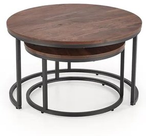 JAVA set of 2 c. tables, walnut / black