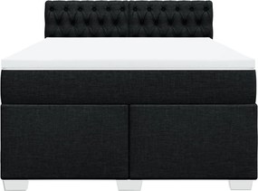 vidaXL Κρεβάτι Boxspring με Στρώμα Μαύρο 160x200 εκ. Υφασμάτινο