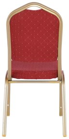 Καρέκλα Μεταλλική HILTON Light Gold/Ύφασμα Κόκκινο 44x55x93cm