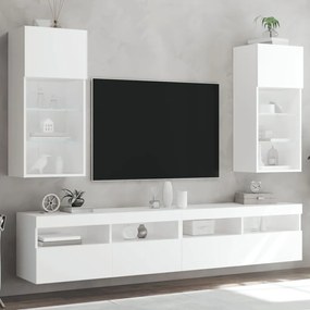 vidaXL Έπιπλα Τηλεόρασης με LED 2 τεμ. Λευκά 40,5x30x90 εκ.