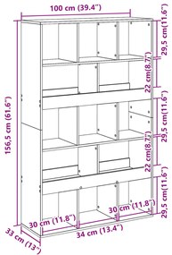 ΒΙΒΛΙΟΘΗΚΗ/ΔΙΑΧΩΡΙΣΤΙΚΟ ΧΩΡΟΥ ΔΡΥΣ 100X33X156,5 ΕΚ. ΕΠΕΞ. ΞΥΛΟ 3309532