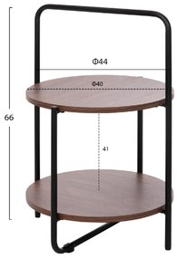 ΒΟΗΘΗΤΙΚΟ ΤΡΑΠΕΖΙ SYLO HM9618.02 MDF ΣΕ ΚΑΡΥΔΙ-ΜΑΥΡΟ ΜΕΤΑΛΛΟ Φ44x66Υεκ.