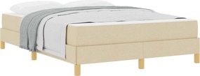 vidaXL Κρεβάτι με ελατήρια με στρώμα Κρεμ 140 x 200 cm ύφασμα