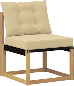 vidaXL Σειρά Καναπέ Εξωτερικού με μαξιλάρι 9 pcs Λευκό και Μπεζ