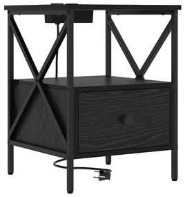 vidaXL Κομοδίνο Μαύρη δρυς 41.5 x 40.5 x 55 εκ. Επεξεργασμένο ξύλο
