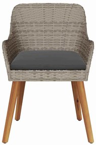 vidaXL Καρέκλα Κήπου 2 pcs Μαύρο 62.5 x 55 x 82 εκ συνθετικό ρατάν