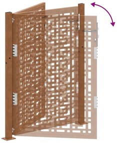 Πύλη κήπου 105x130 cm Σταυρός σχεδιασμού από διαβρωμένο χάλυβα - Καφέ