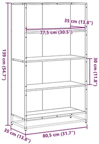 ΒΙΒΛΙΟΘΗΚΗ ΚΑΦΕ ΔΡΥΣ 80,5X35X139 CM ΚΑΤΑΣΚΕΥΑΣΜΕΝΟ ΞΥΛΟ 3300849