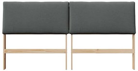 vidaXL Ταπετσαρισμένο κεφαλάρι Σκούρο Γκρι 200 cm Στερεά ξυλεία πεύκου
