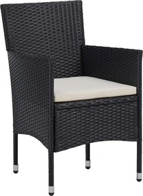 vidaXL Σετ Τραπεζαρίας Κήπου 3 Τεμαχίων Μαύρο