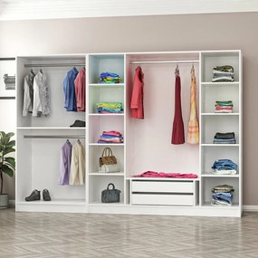 Εξαφυλλη Ντουλαπα Λευκο KALEO 52x270x210