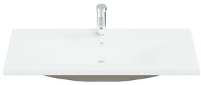 vidaXL Νιπτήρας Ένθετος Λευκός 101 x 39 x 18 εκ. Κεραμικός με Βρύση