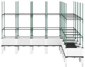 vidaXL Ζαρντινιέρα Κήπου με Καφασωτό Λευκή 200x160x142,5 εκ. από PP