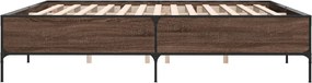 vidaXL Πλαίσιο Κρεβατιού Καφέ Δρυς 180x200 εκ. Επεξ. Ξύλο &amp; Μέταλλο