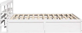 vidaXL Πλαίσιο Κρεβατιού με Κεφαλάρι Λευκό 140 x 190 εκ. Μασίφ Πεύκο