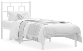 Πλαίσιο Κρεβατιού με Κεφαλάρι Λευκό 80 x 200 εκ. Μεταλλικό