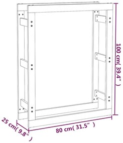 Ραφιέρα Καυσόξυλων 80 x 25 x 100 εκ. από Μασίφ Ξύλο Πεύκου