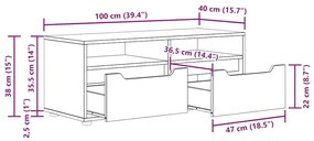 ντουλάπι τηλεόρασης VISNES Γκρι μπετόν 100x40x38 cm - Γκρι