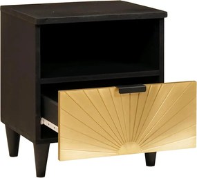 vidaXL Κομοδίνο 2 pcs Μαύρο και Χρυσό 40 x 33 x 46 εκ.