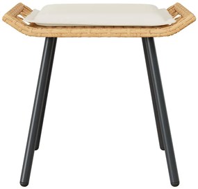 vidaXL Σκαμπό Κήπου με μαξιλάρι 2 pcs Καφέ 50 x 40 x 45εκ Πολυεστέρας