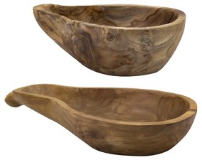 Artekko Woody Μπολ από Ξύλο Teak Φυσική Απόχρωση (41x23x9)cm Σετ/2 Artekko 77894