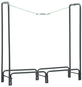 vidaXL Ράφι Καυσόξυλων Ανθρακί 120 x 35 x 120 εκ. Ατσάλινο