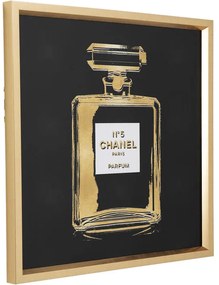 Πίνακας Άρωμα Chanel Μαύρος/Χρυσός 80x80 εκ - Μαύρο