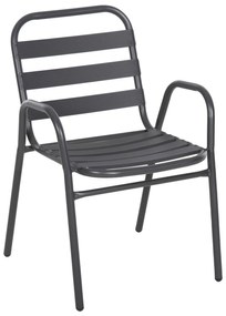 CHAIR PRELUDE  METAL FRAME-ALUMINUM SEAT &amp; BACKREST-GREY 54x56x79Hcm.