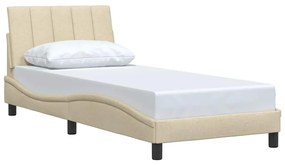 vidaXL Πλαίσιο κρεβατιού χωρίς στρώμα Hanko Κρέμα 80x200 cm Ύφασμα