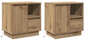 vidaXL Κομοδίνο με συρτάρι με 2 pcs artisan δρυς 50 x 34.5 x 50 εκ.