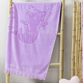 Πετσέτα Θαλάσσης Παιδική Kira Jacquard Lila Nima Θαλάσσης 70x140cm 100% Cotton