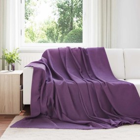 vidaXL Κουβέρτα Μοβ 270 x 240 cm Μαλλί
