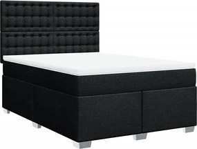 vidaXL Κρεβάτι Boxspring με Στρώμα Μαύρο 160x200 εκ. Υφασμάτινο