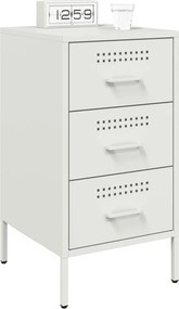 vidaXL Κομοδίνο Λευκό 36x39x68 εκ. από Χάλυβα