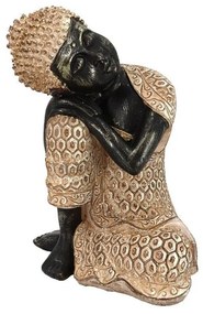 Διακοσμητικό Αντικείμενο Επιτραπέζιο Resting Buddha 2 022295 13,5x12xH18,3cm Natural-Black Polyresin