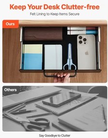 VEVOR 33 cm Under Desk Drawer Organizer Slide-out Drawer Space Saver Home Office