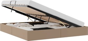 vidaXL Κρεβάτι Οθωμανικού Τύπου Καπουτσίνο 180 x 200 cm Τεχνητό Δέρμα