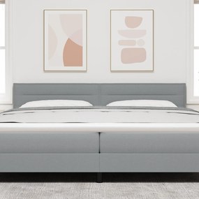 vidaXL LED Κεφαλάρι Γραμμές Σχεδίου Ανοιχτό Γκρι 200 εκ. Υφάσματος