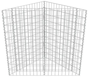 Συρματοκιβώτιο-Γλάστρα Υπερυψωμένη 75x75x50 εκ. Γαλβ. Χάλυβας - Ασήμι