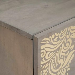 vidaXL Κομοδίνο Γκρι 40 x 33 x 46 εκ. Μασίφ ξύλο μάνγκο