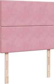 vidaXL Κρεβάτι Boxspring με Στρώμα Ροζ 120x190 εκ. Βελούδινο