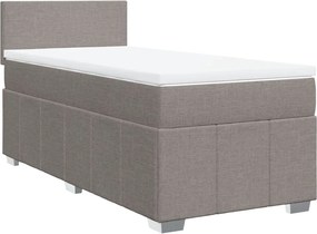 vidaXL Κρεβάτι Boxspring με Στρώμα Taupe 100 x 200 εκ. Υφασμάτινο